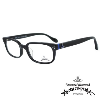 【Vivienne Westwood】光學鏡框混色凸行土星造型英倫風-黑-AN272 01(黑-AN272 01)