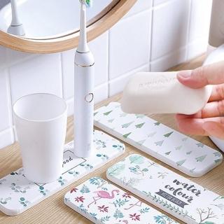 【PS Mall】快速出貨-矽藻土珪藻土 浴室漱口杯墊皂墊 洗手台防水吸水墊 2入(J2449)