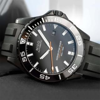 【MIDO 美度】Ocean Star 海洋之星 水鬼 深潛600米陶瓷潛水錶-鍍黑(M0266083705100)