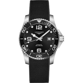 【LONGINES 浪琴】深海征服者浪鬼陶瓷潛水機械錶-41mm(L37814569)