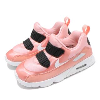 【NIKE 耐吉】慢跑鞋 Air Max Tiny 90 運動 童鞋 襪套 氣墊 避震 情人節款 小童 粉 黑(AV3195-600)
