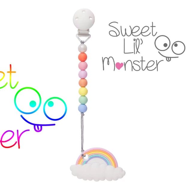 【Sweet Lil Monster】馬卡龍咬咬珠固齒器_奶嘴鍊(100%食用級矽膠)