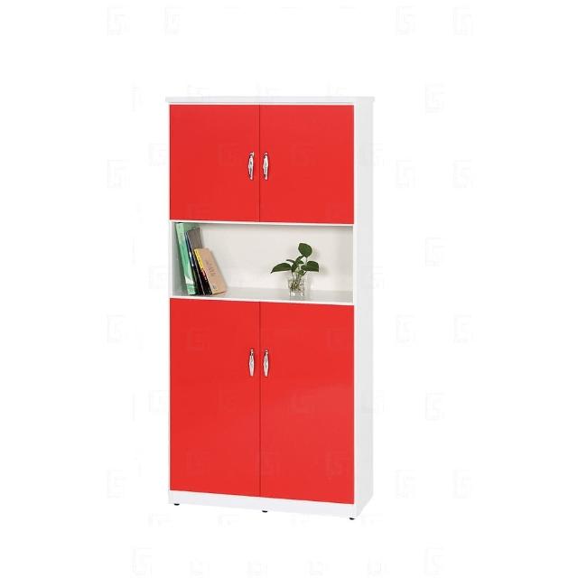 【艾蜜莉的家】2.7尺塑鋼四門鞋櫃(緩衝油壓門片)