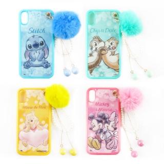 【Disney 迪士尼】iPhone XR經典毛球防手滑殼套