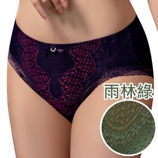 【Swear 思薇爾】波光曼舞系列M-XXL蕾絲中腰三角內褲(雨林綠)