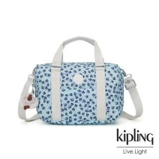 【KIPLING】典雅淡藍小花手提側背包-CASKA