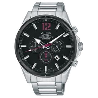 【ALBA】雅柏 ACTIVE 運動桃色計時手錶43mm(VD53-X297D/AT3D31X1)