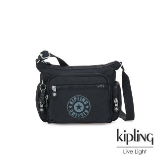 【KIPLING】致敬經典復古夜空深藍多袋實用側背包-GABBIE S