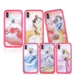 【Disney 迪士尼】宙斯鎧甲 iPhone X/XS _水彩公主系列(專為iPhone打造全功能抗震耐撞擊防摔殼套)