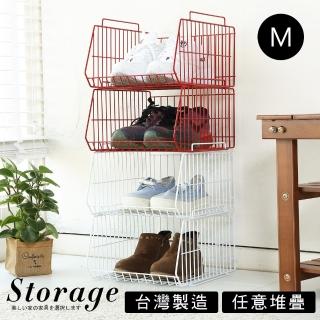 【誠田物集】4入組-中號M可堆疊式萬用斜口籃(儲物架 收納架 展示架)