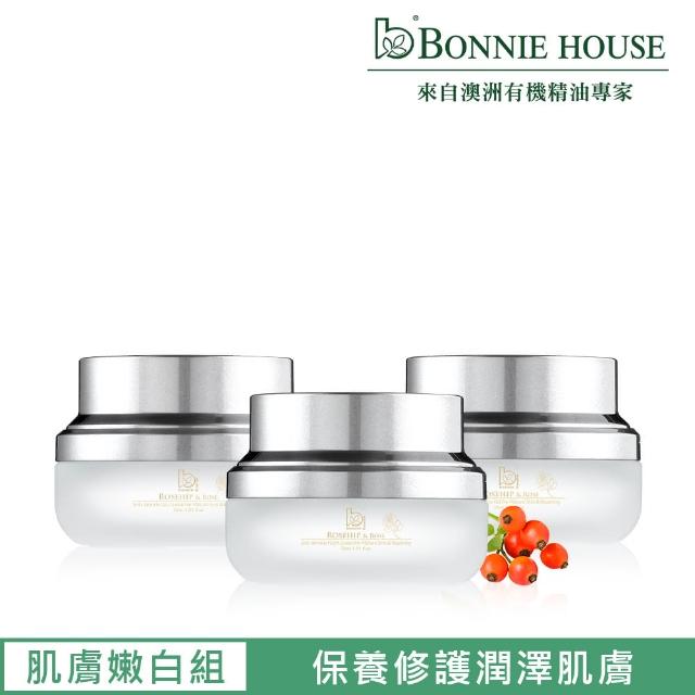 【Bonnie House】頂級玫瑰果美顏組(日霜30ml+晚霜30ml+眼膠30ml)