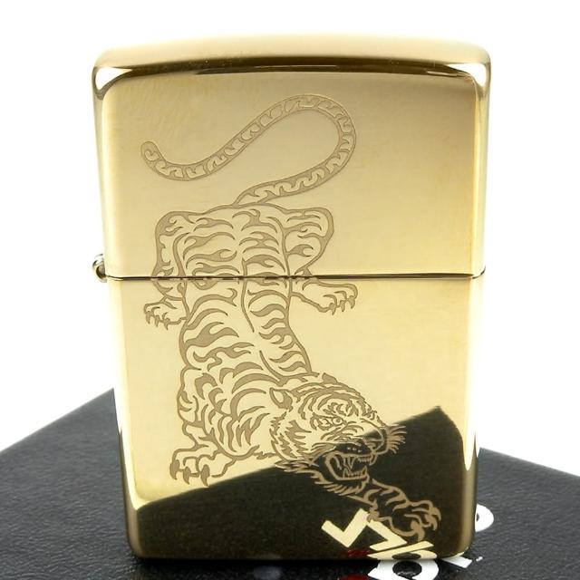 【Zippo】美系~Tattoo Tiger-虎紋圖案光澤蝕刻加工打火機