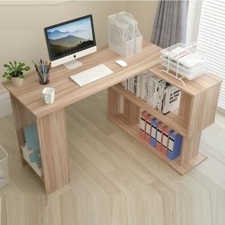 【HTGC 多功能轉角書桌】快速組裝/左右互換/桌下書架/加厚板材(電腦桌/辦公桌/書桌/桌子/兒童桌/工作桌)