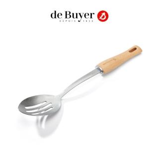 【de Buyer 畢耶】『蜂蠟木柄系列』調理簍空長匙33.5cm