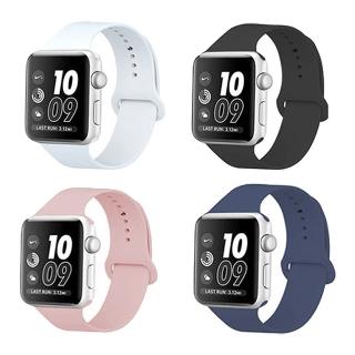 【kingkong】Apple Watch 1/2/3/4/5 純色硅膠 運動型錶帶腕帶(iWatch替換錶帶)