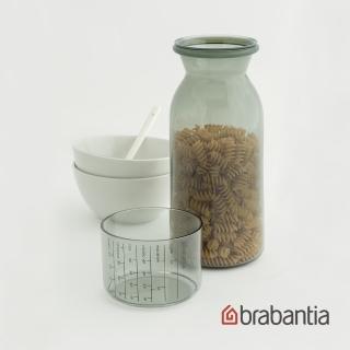【Brabantia】粉彩量杯曲線儲存罐1.3L-淺灰(荷蘭百年大廠)