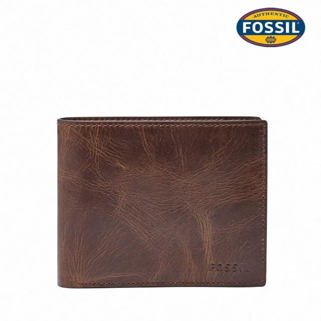 【FOSSIL】Derrick 真皮大零錢袋RFID皮夾 男 短夾 (禮盒組附鐵盒 多色可選)