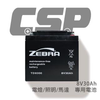 【CSP】TD8300 鉛酸電池 8V30Ah(電燈.照明.電動工具.探照燈.馬達. 鉛酸電池 台灣製 TD-8300)