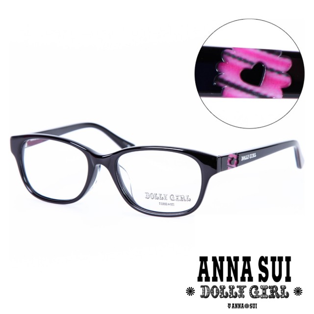 【ANNA SUI 安娜蘇】Anna Sui日本安娜蘇Dolly Girl系列—玫瑰紅彩紅鏤空愛心款(DG503-001黑)