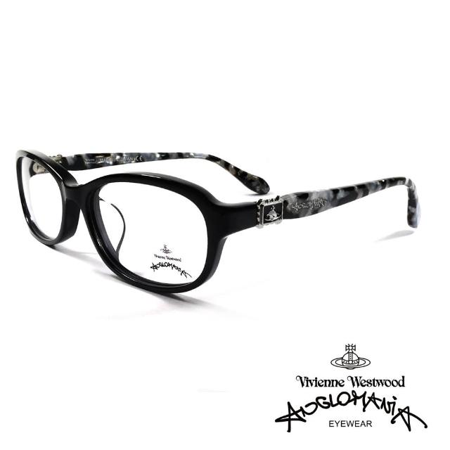 【Vivienne Westwood】ANGLO MANIA系列－復古華麗大理石紋面光學眼鏡(AN286-01－黑)