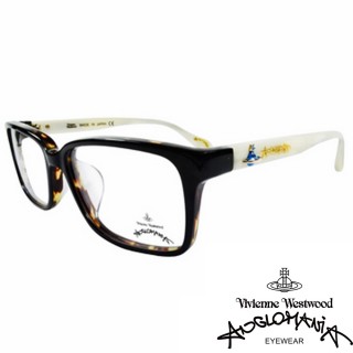 【Vivienne Westwood】ANGLO MANIA系列-亮眼配色光學眼鏡(AN281-02-咖琥珀&白)