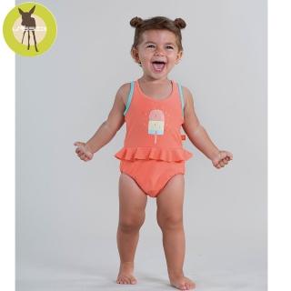 【Lassig】嬰幼兒抗UV連身式泳裝-火紅鶴