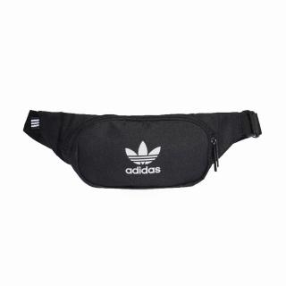 【adidas 愛迪達】腰包 Essential Crossbody Bag 愛迪達 三葉草 斜挎包 穿搭 輕便 外出 黑 白(DV2400)