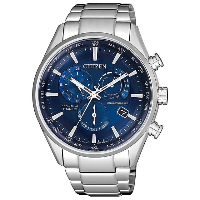 CITIZEN 星辰【CITIZEN 星辰】光動能廣告款 浩瀚星空鈦金屬電波男錶-藍/41.5mm(CB5020-87L)