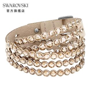 【SWAROVSKI 施華洛世奇】Impulsep Slake 駝色華麗閃耀手鏈