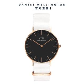 【Daniel Wellington】Classic Dover 36mm純淨白織紋錶  絕版(DW手錶男錶女錶DW00100310)