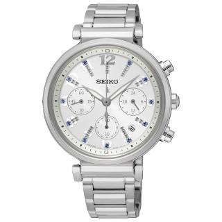【SEIKO 精工】LUKIA 亮麗自信太陽能三眼計時女錶-36.2mm(SSC847J1/V175-0DY0S)