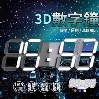【A+HOUSE】工業風立體LED數字電子鐘 3D時鐘(可壁掛科技電子鐘 掛鐘)