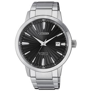 【CITIZEN 星辰】深邃魅力鈦金屬時尚機械男錶-黑/40.5mm(NJ2180-89H)