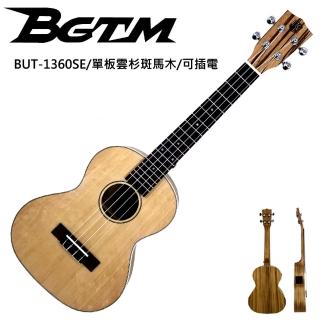 【BGTM】嚴選單板BUT-1360SE雲杉斑馬木26吋電烏克麗麗(內建調音器)
