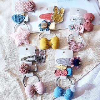 【TDL】韓版兒童髮飾髮夾髮束寶寶髮夾邊夾瀏海夾3件組42-20014