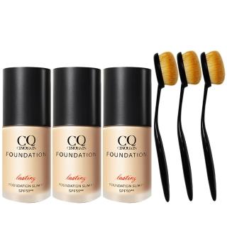 【CINQUAIN思珂】3D光感精華粉底/粉底液SPF50★★入+粉底刷3入