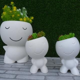 【園藝世界】花器 - 小白人2入