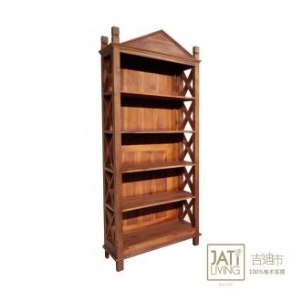 【吉迪市柚木家具】柚木塔狀鏤空五層書櫃 面寬82cm UNCD-03(收納架 展示架 書架 層架 歐洲風)