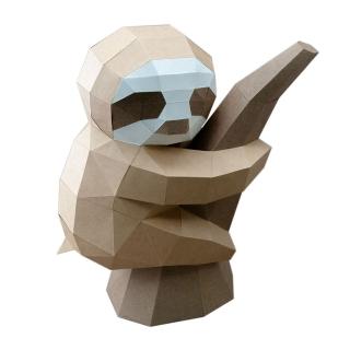 【SPICE】問創 Ask Creative DIY手作3D紙模型 禮物 擺飾-懶懶的樹懶