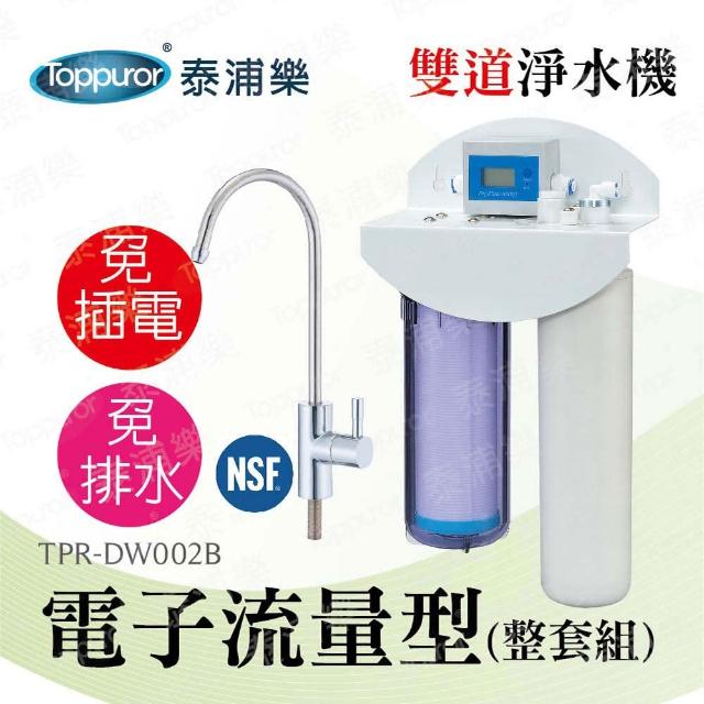 【Toppuror 泰浦樂】11吋電子流量型雙道淨水機-整套組 TPR-DW002B(不含安裝)