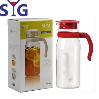 【SYG 台玻】精緻玻璃耐熱涼水壺-刻度(紅蓋-1215cc)