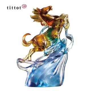 【tittot 琉園】馳騁風雲_祝福_友誼(琉璃/禮物/玻璃/水晶/藝術品/擺飾/禮贈/企業/送禮/馳/騁/風/雲/友誼)