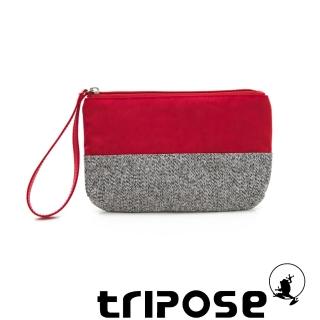 【tripose】漫遊系列岩紋x微皺尼龍多功能手拎袋-大(紅)