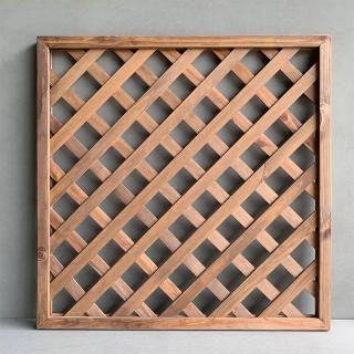 【沃克嚴選】松木格子籬笆- 柚木色 90x90x3.5cm 1入