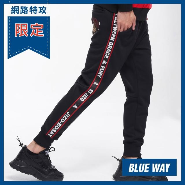 【BLUE WAY】斜邊織帶金箔LOGO錐形縮口9分褲- BLUE WAY 地藏小王