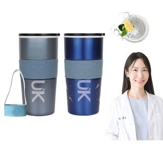 【IKUK 艾可】真陶瓷保溫杯-陶瓷咖啡保溫隨行杯600ml贈提袋-三層不鏽鋼(咖啡杯/直飲杯/陶瓷保溫瓶)