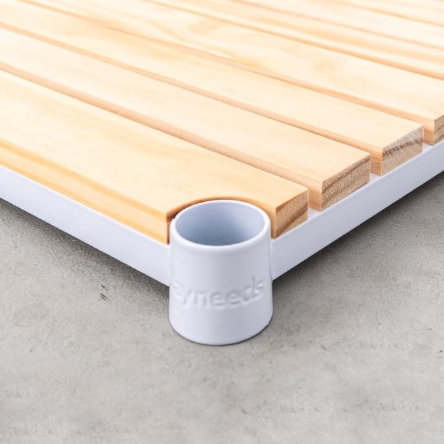 【dayneeds 日需百備】松木 90x45x90公分烤漆三層架廚房收納推車 含工業輪(木板層架/收納層架/層架/鐵架)