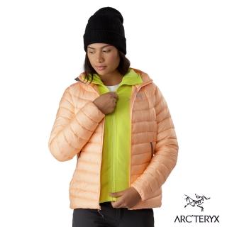 【Arcteryx 始祖鳥】女 Cerium LT 防潑水 輕便 保暖 連帽羽絨外套(靈丹粉橘)