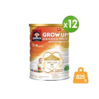 【QUAKER 桂格】三益菌成長奶粉 825g*12罐/箱(3號 1-4歲幼童適用-2019新包裝)