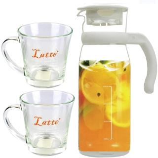 【台玻 SYG】耐熱玻璃水壺1215mlx1+430cc玻璃杯x2(3入隨機出貨)